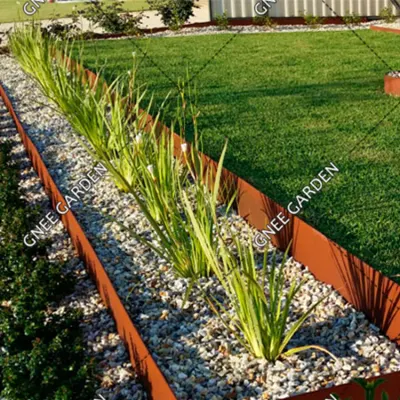 Bordure de pelouse en acier Corten Herbe de lit de jardin