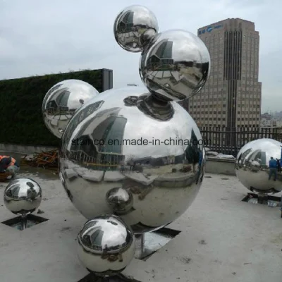 Sculpture extérieure faite sur commande en métal de boule d'acier inoxydable pour le centre commercial