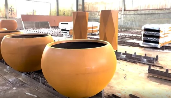 Nouveau design jardin pot de fleurs en métal en plein air semoir en acier Corten artistique