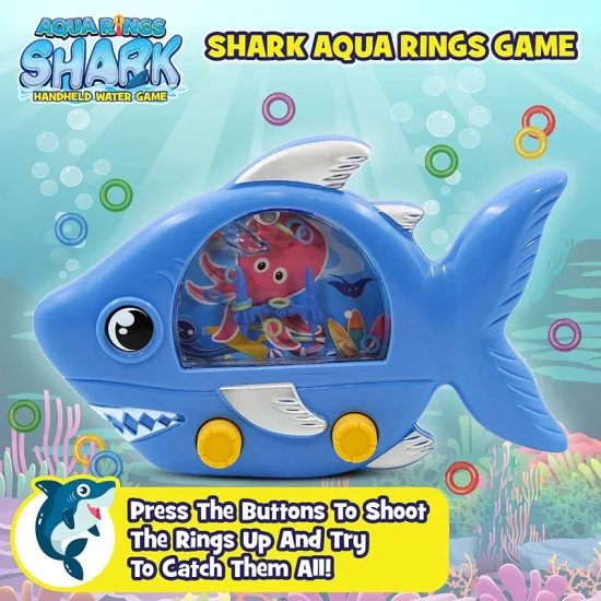 Aqua Rings Shark Handheld Retro Toys Nostalgic Car Activities Portable Road Trip Toys Calming Travel Water Game pour les enfants